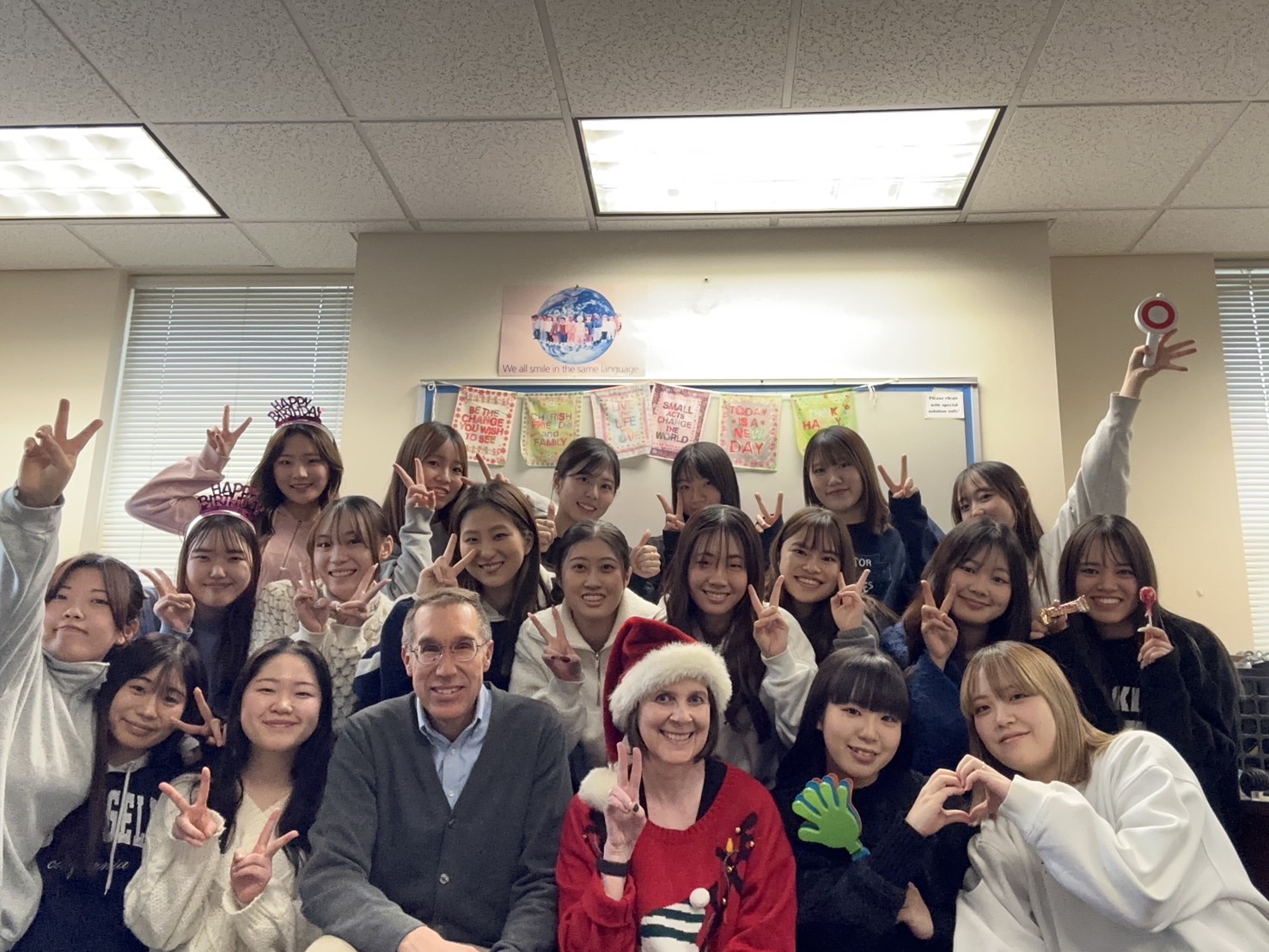 留学先での集合写真